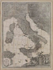 Zoffoli Rizzi Zannoni antique-style map of Italy in black and white.