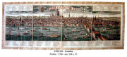 Zoffoli colour antique-style panorama of London with the River Thames and city skyline.