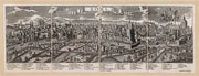 Zoffoli black-and-white antique-style panorama of Rome with architectural landmarks.