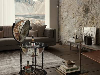 Vulcano: il nuovo mappamondo bar vintage dallo stile esplosivo